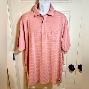 PETER MILLAR Mountainside Collection Stripe Performance Stretch Polo Pocket ~XL